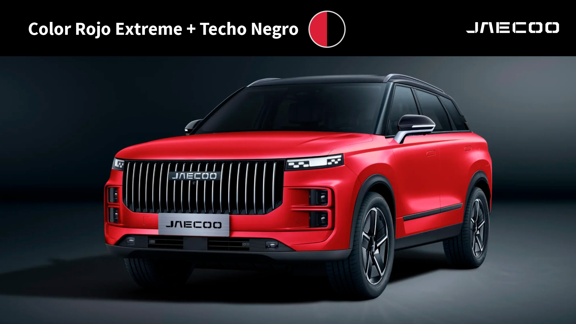 Jaecoo 7 color Rojo Extreme + techo negro