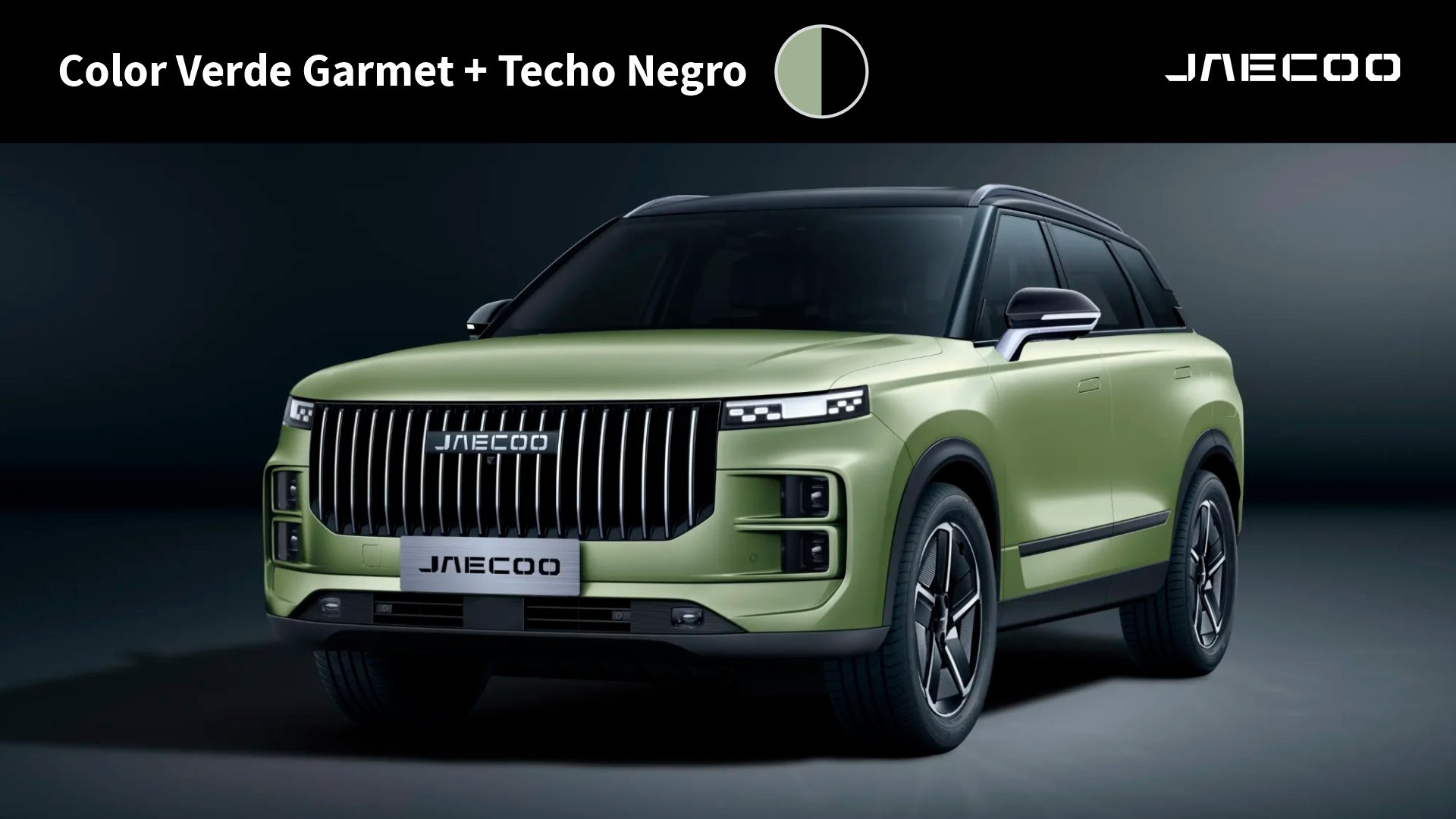 Jaecoo 7 color Verde Garmet + techo negro